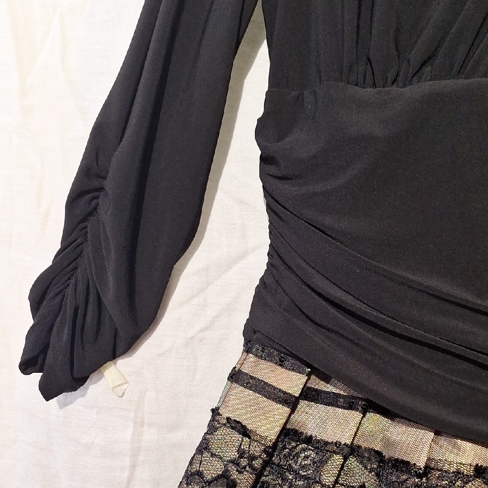 Black Formal Midi Dress, Sequins, Embroidered, Jessica Howard Sz 12, NWOT - Picture 6 of 14